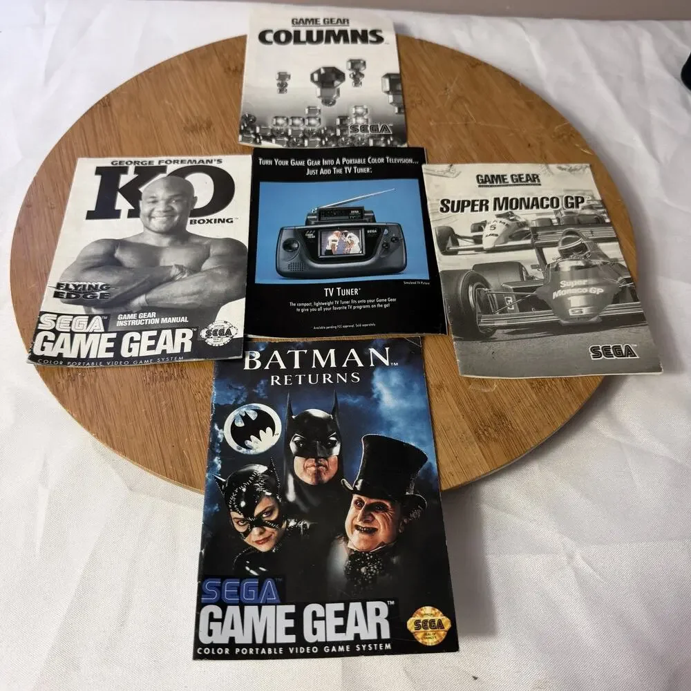 Sega Game Gear Manuals - lot of 5 Game Gear Manuals Batman/KO/Super Monaco ect